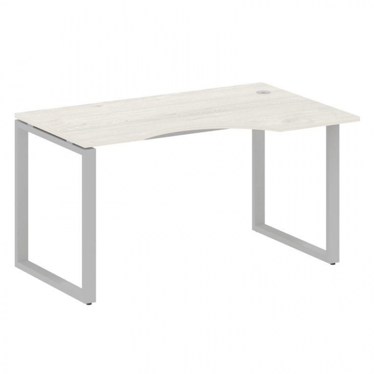 Metal System Стол криволинейный правый на О-образном м/к БО.СА-2 (R) Дуб Наварра/Металл Серый 1400*9