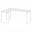 Metal System Quattro Стол криволинейный левый на О-образном м/к 50БО.СА-4 (L) Белый/Металл Белый 160