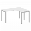 Metal System Quattro Стол криволинейный правый на П-образном м/к 50БП.СА-3 (R) Белый/Металл Серый 14