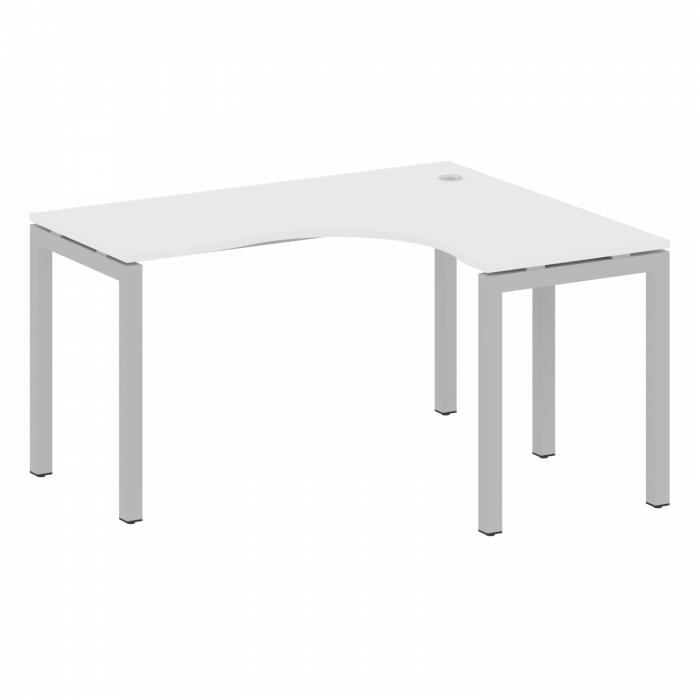 Метал Систем Куатро Стол криволинейный правый на П-образном м/к 50БП.СА-3 (R) Белый/Металл Серый 140