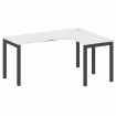 Metal System Quattro Стол криволинейный правый на П-образном м/к 50БП.СА-4 (R) Белый/Металл Антрацит