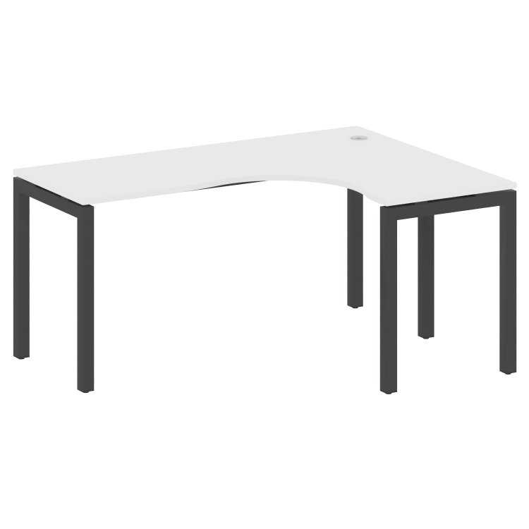 Metal System Quattro Стол криволинейный правый на П-образном м/к 50БП.СА-4 (R) Белый/Металл Антрацит