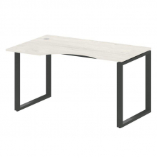 Metal System Стол криволинейный левый на О-образном м/к БО.СА-2 (L) Дуб Наварра/Металл Антрацит 1400