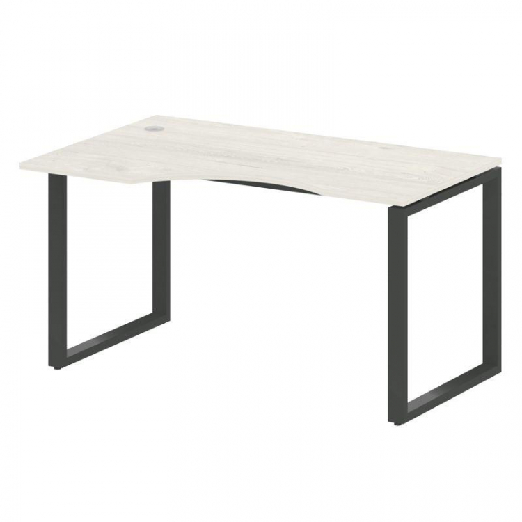 Metal System Стол криволинейный левый на О-образном м/к БО.СА-2 (L) Дуб Наварра/Металл Антрацит 1400