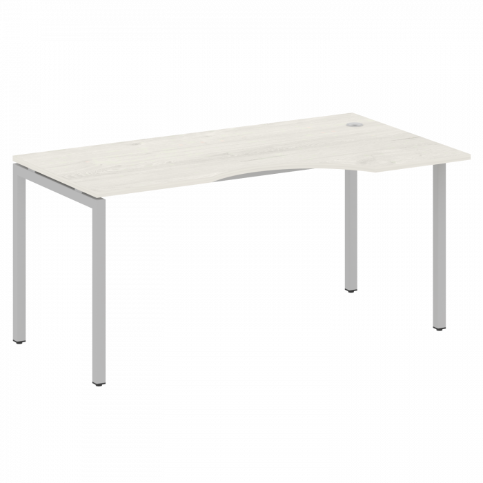 Метал Систем Куатро Стол криволинейный правый на П-образном м/к 40БП.СА-1 (R) Дуб Наварра/Металл Сер