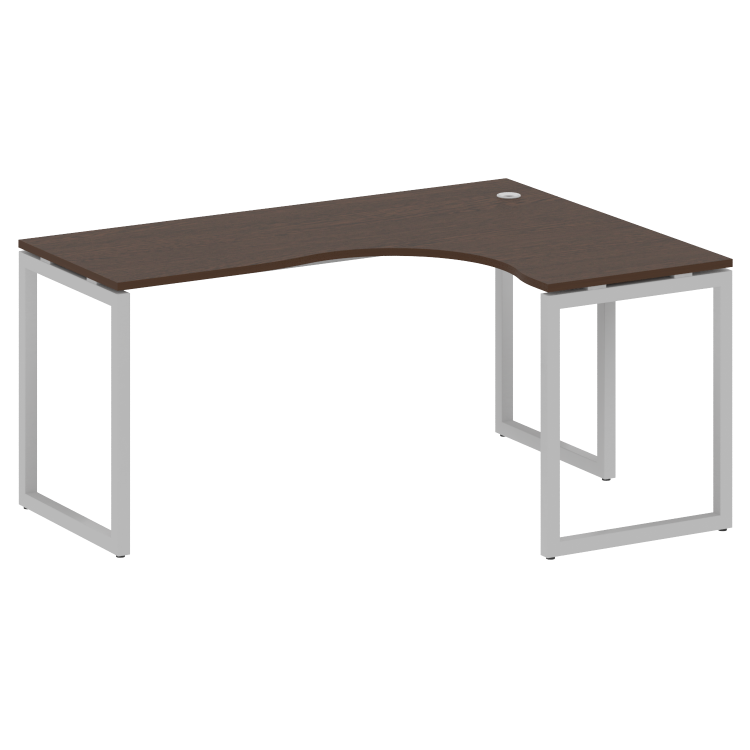 Metal System Quattro Стол криволинейный правый на О-образном м/к 40БО.СА-4 (R) Венге Цаво/Металл Сер