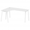 Metal System Стол криволинейный левый на А-образном м/к БА.СА-4 (L) Белый/Металл Белый 1600*1200*750