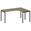 Metal System Quattro Стол криволинейный правый на П-образном м/к 40БП.СА-4 (R) Вяз Благородный/Метал