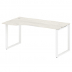 Metal System Стол криволинейный левый на О-образном м/к БО.СА-1 (L) Дуб Наварра/Металл Белый 1600*90