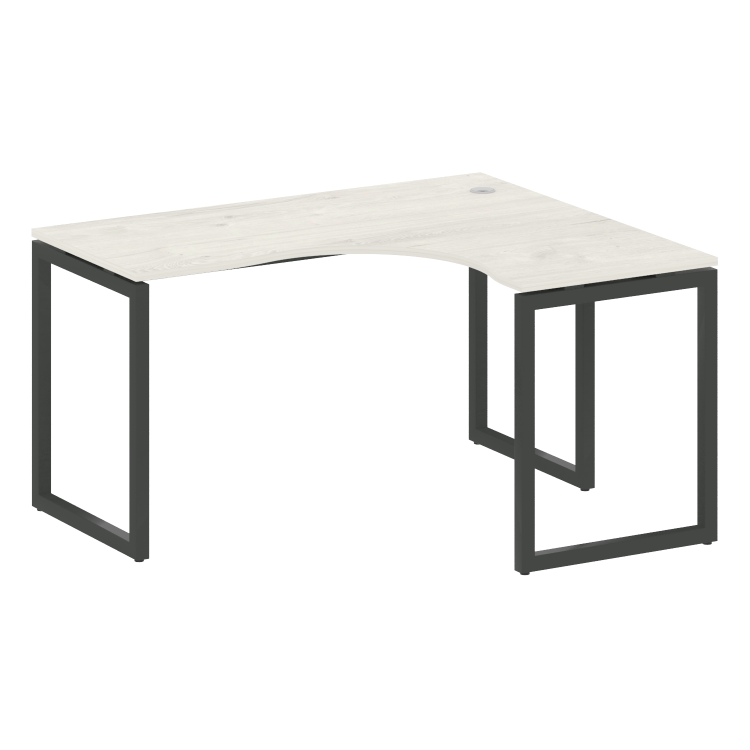 Metal System Quattro Стол криволинейный правый на О-образном м/к 40БО.СА-3 (R) Дуб Наварра/Металл Ан