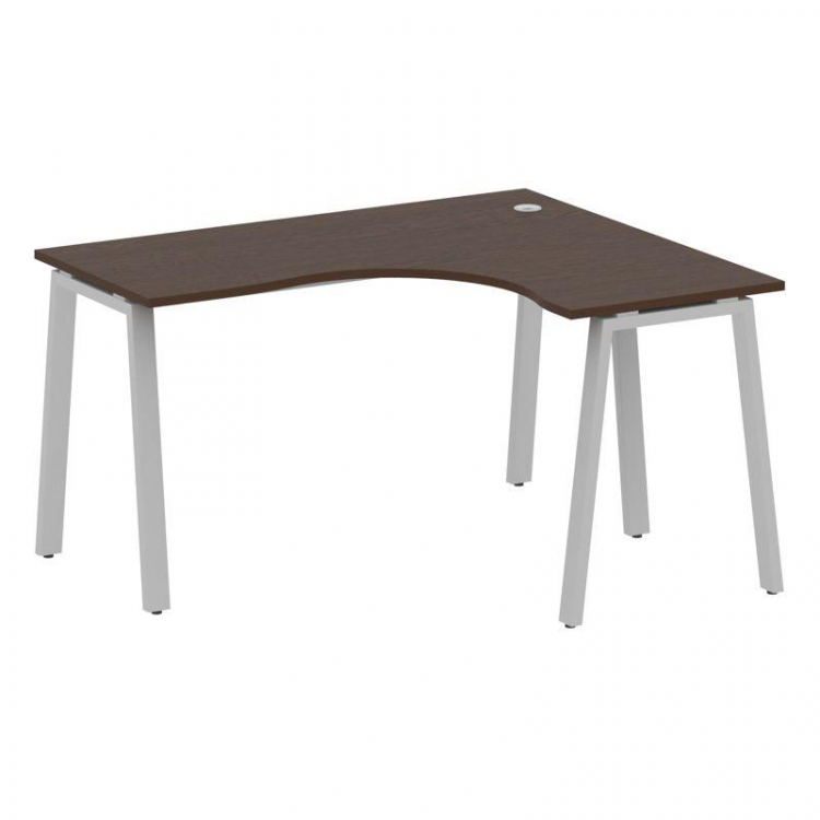 Metal System Стол криволинейный правый на А-образном м/к БА.СА-3 (R) Венге Цаво/Металл Серый 1400*12