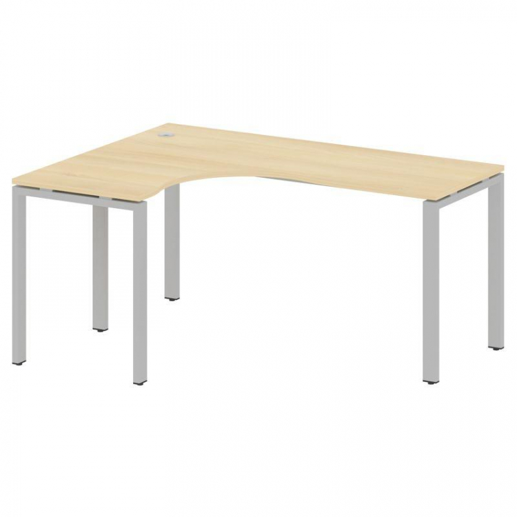 Metal System Стол криволинейный левый на П-образном м/к БП.СА-4 (L) Акация Лорка/Металл Серый 1600*1