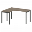Metal System Quattro Стол криволинейный левый на П-образном м/к 40БП.СА-3 (L) Вяз Благородный/Металл