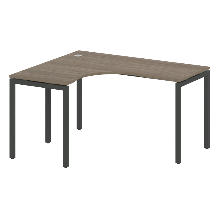 Metal System Quattro Стол криволинейный левый на П-образном м/к 40БП.СА-3 (L) Вяз Благородный/Металл