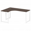 Metal System Quattro Стол криволинейный левый на О-образном м/к 40БО.СА-4 (L) Венге Цаво/Металл Белы