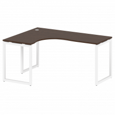 Metal System Quattro Стол криволинейный левый на О-образном м/к 40БО.СА-4 (L) Венге Цаво/Металл Белы