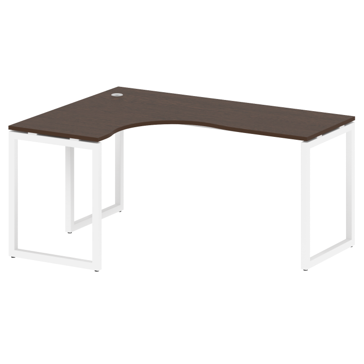 Metal System Quattro Стол криволинейный левый на О-образном м/к 40БО.СА-4 (L) Венге Цаво/Металл Белы