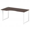 Metal System Стол криволинейный левый на О-образном м/к БО.СА-1 (L) Венге Цаво/Металл Белый 1600*900