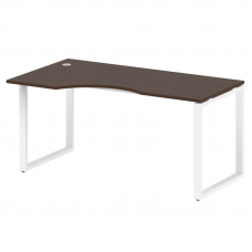 Metal System Стол криволинейный левый на О-образном м/к БО.СА-1 (L) Венге Цаво/Металл Белый 1600*900