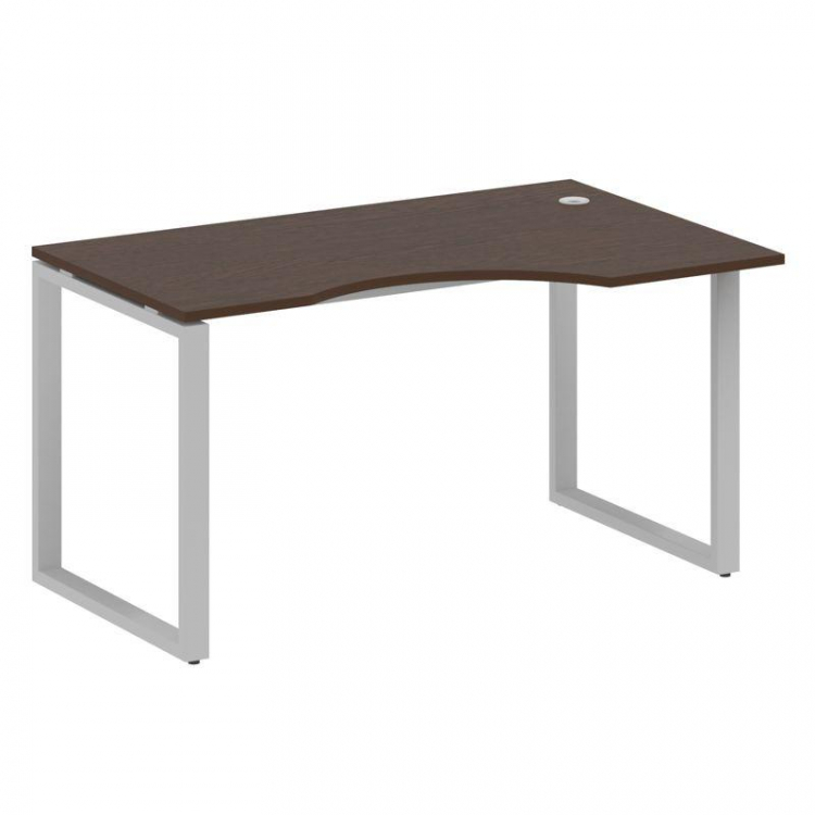 Metal System Стол криволинейный правый на О-образном м/к БО.СА-2 (R) Венге Цаво/Металл Серый 1400*90