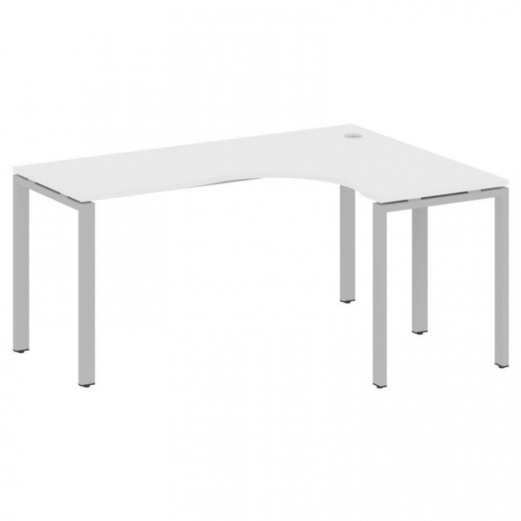 Metal System Стол криволинейный правый на П-образном м/к БП.СА-4 (R) Белый/Металл Серый 1600*1200*75