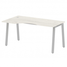 Metal System Стол криволинейный левый на А-образном м/к БА.СА-1 (L) Дуб Наварра/Металл Серый 1600*90