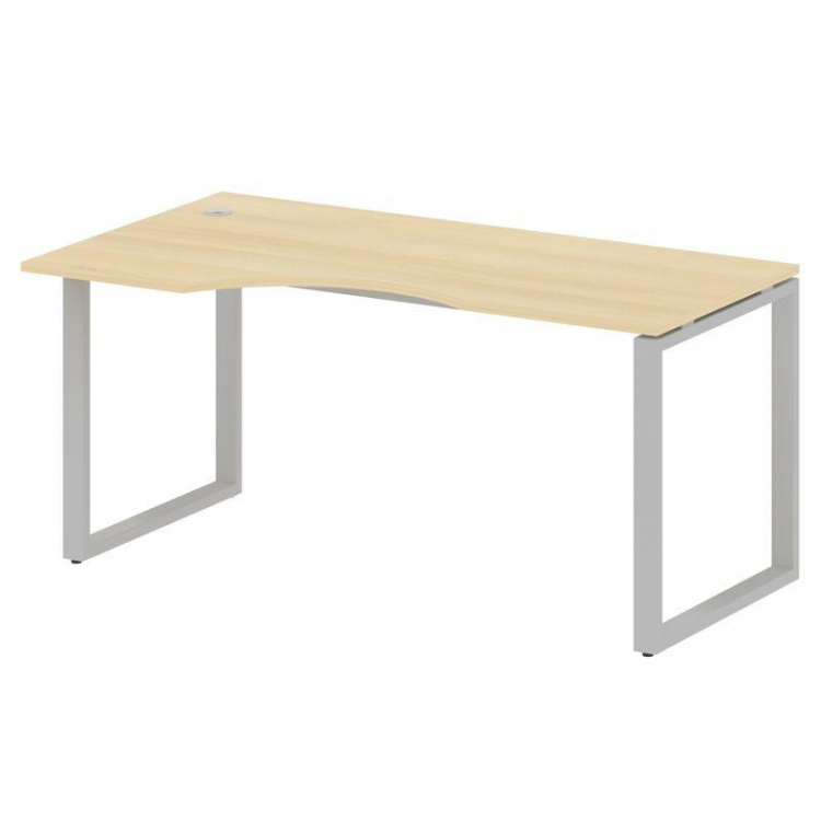 Metal System Стол криволинейный левый на О-образном м/к БО.СА-1 (L) Акация Лорка/Металл Серый 1600*9