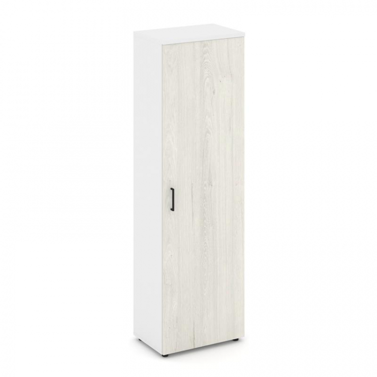 Style Project Гардероб узкий неглубокий SN.GB-001 Белый/Белый/Дуб Наварра/Черный Ручки 600*400*1982