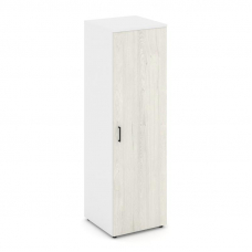 Style Project Гардероб узкий глубокий SN.GB-002 Белый/Белый/Дуб Наварра/Черный Ручки 600*600*1982
