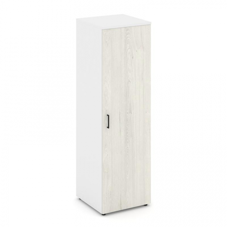 Style Project Гардероб узкий глубокий SN.GB-002 Белый/Белый/Дуб Наварра/Черный Ручки 600*600*1982