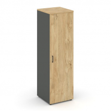 Style Project Гардероб узкий глубокий SN.GB-002 Антрацит/Тиквуд Светлый/Черный Ручки 600*600*1982