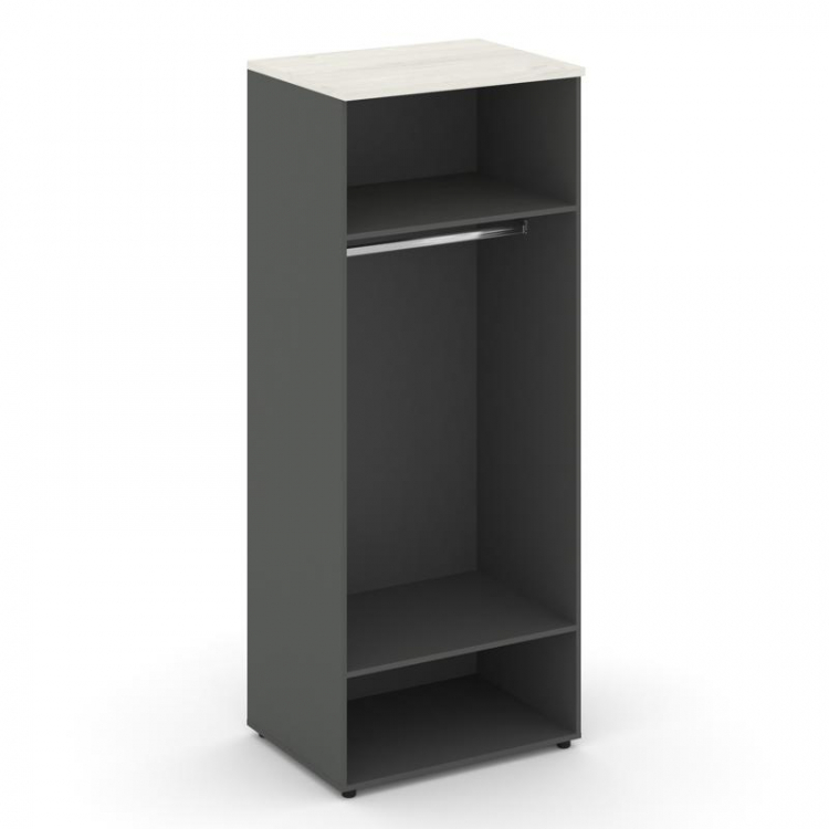 Style Project Гардероб широкий глубокий SN.GB.E-004 Антрацит/Дуб Наварра/Черный Ручки 796*600*1982