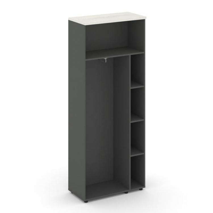 Style Project Гардероб широкий неглуб. SN.GB.E-003 Антрацит/Дуб Наварра/Черный Ручки 796*400*1982