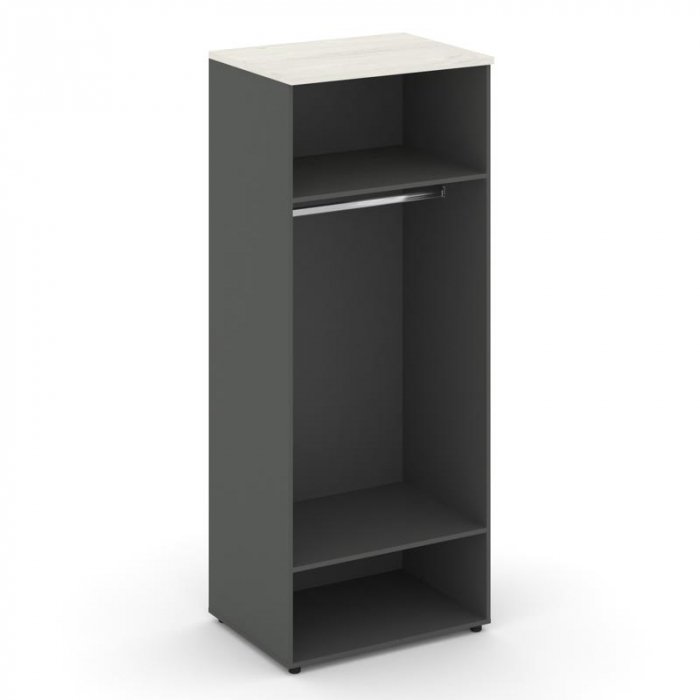 Стайл Проджект Гардероб широкий глубокий SN.GB-004 Антрацит/Дуб Наварра/Черный Ручки 796*600*1982