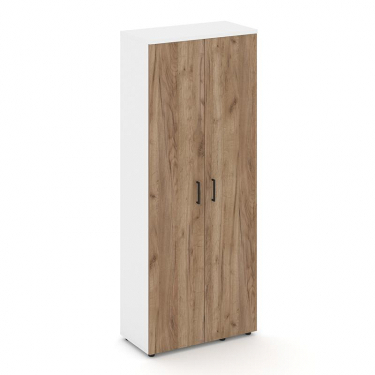 Style Project Гардероб широкий неглубокий SN.GB.E-003 Белый/Белый/Дуб Табак/Черный Ручки 796*400*198