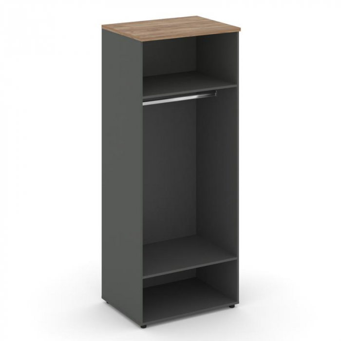 Style Project Гардероб широкий глубокий SN.GB-004 Антрацит/Дуб Табак/Черный Ручки 796*600*1982