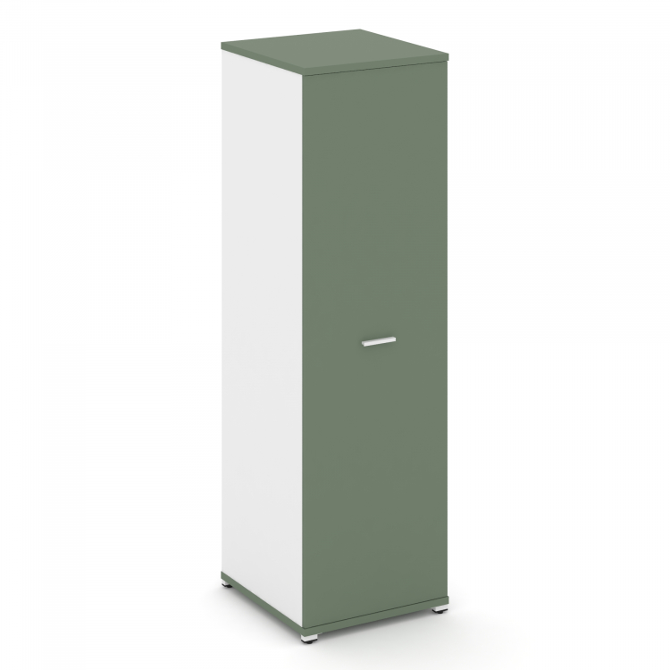 Concept Гардероб узкий глубокий CN.GB.E-003 W Кобо/Белый Бриллиант/Металл Белый 570*600*1922