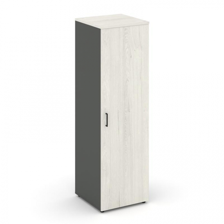 Style Project Гардероб узкий глубокий SN.GB-002 Антрацит/Дуб Наварра/Черный Ручки 600*600*1982