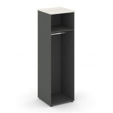 Style Project Гардероб узкий глубокий SN.GB-002 Антрацит/Дуб Наварра/Черный Ручки 600*600*1982