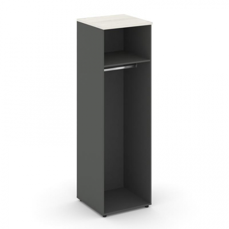 Style Project Гардероб узкий глубокий SN.GB-002 Антрацит/Дуб Наварра/Черный Ручки 600*600*1982