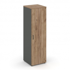 Style Project Гардероб узкий глубокий SN.GB.E-002 Антрацит/Дуб Табак/Черный Ручки 600*600*1982