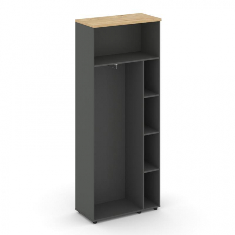 Style Project Гардероб широкий неглуб. SN.GB.E-003 Антрацит/Тиквуд Светлый/Черный Ручки 796*400*1982