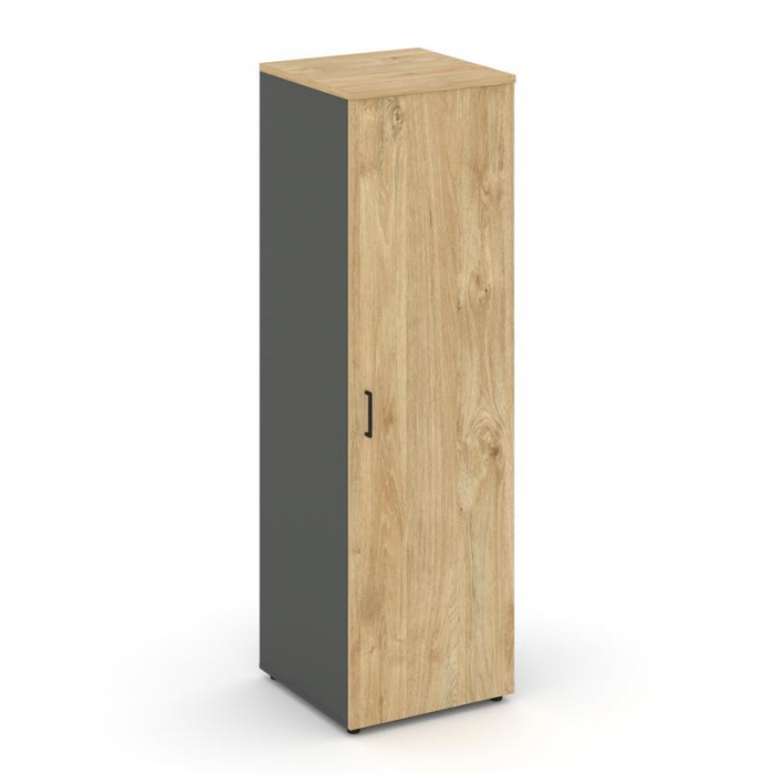 Style Project Гардероб узкий глубокий SN.GB.E-002 Антрацит/Тиквуд Светлый/Черный Ручки 600*600*1982