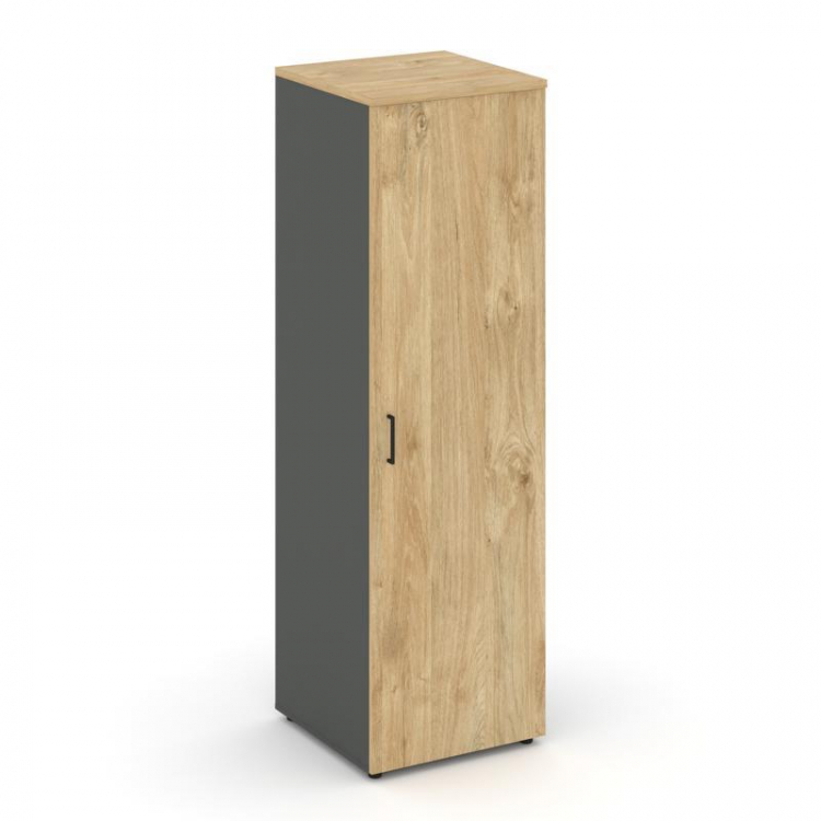 Style Project Гардероб узкий глубокий SN.GB.E-002 Антрацит/Тиквуд Светлый/Черный Ручки 600*600*1982