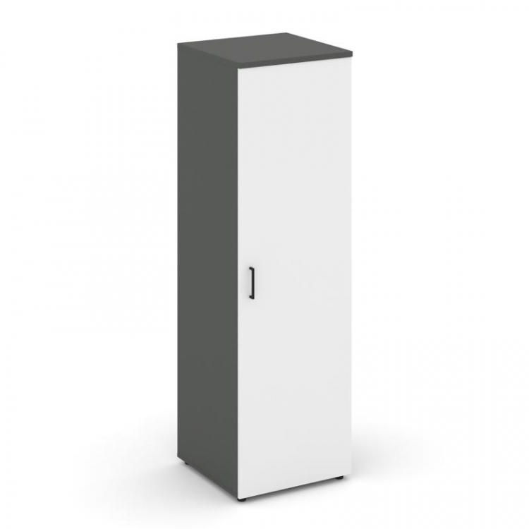 Style Project Гардероб узкий глубокий SN.GB-002 Антрацит/Антрацит/Белый/Черный Ручки 600*600*1982