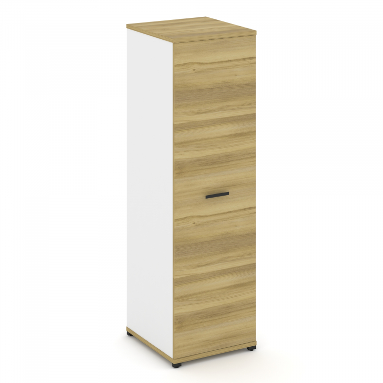 Concept Гардероб узкий глубокий CN.GB.E-003 B Дуб Винченцо/Белый Бриллиант/Металл Черный 570*600*192