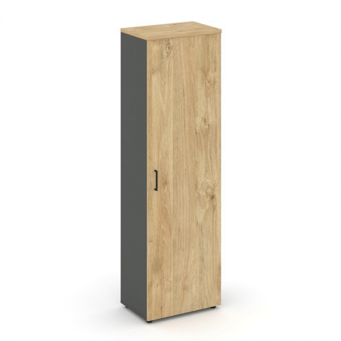 Style Project Гардероб узкий неглуб. SN.GB.E-001 Антрацит/Тиквуд Светлый/Черный Ручки 600*400*1982