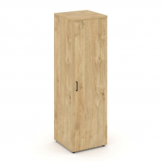 Style Project Гардероб узкий глубокий SN.GB-002 Тиквуд Светлый/Черный Ручки 600*600*1982