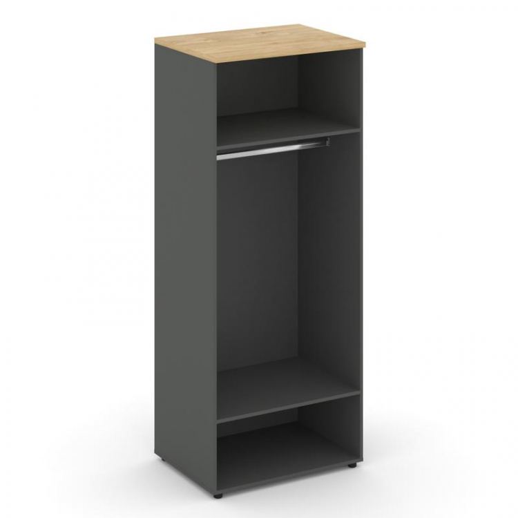 Style Project Гардероб широкий глубокий SN.GB.E-004 Антрацит/Тиквуд Светлый/Черный Ручки 796*600*198