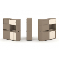 Estetica Набор №32. Тумба двойная+высокая надставка ES.NB.2V-32 Латте/Сатин 1500*410*1520